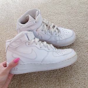 Nike white air force 1 high top sneakers